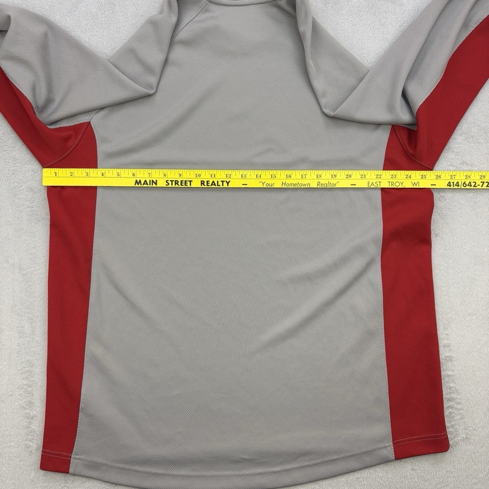 Vintage Nike Shirt Mens XXL Gray Red Jersey Sweatshirt Mesh Y2K Center Swoosh - Picture 8 of 11